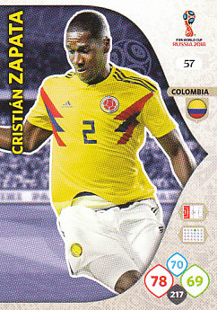Cristian Zapata Colombia Panini 2018 World Cup #57